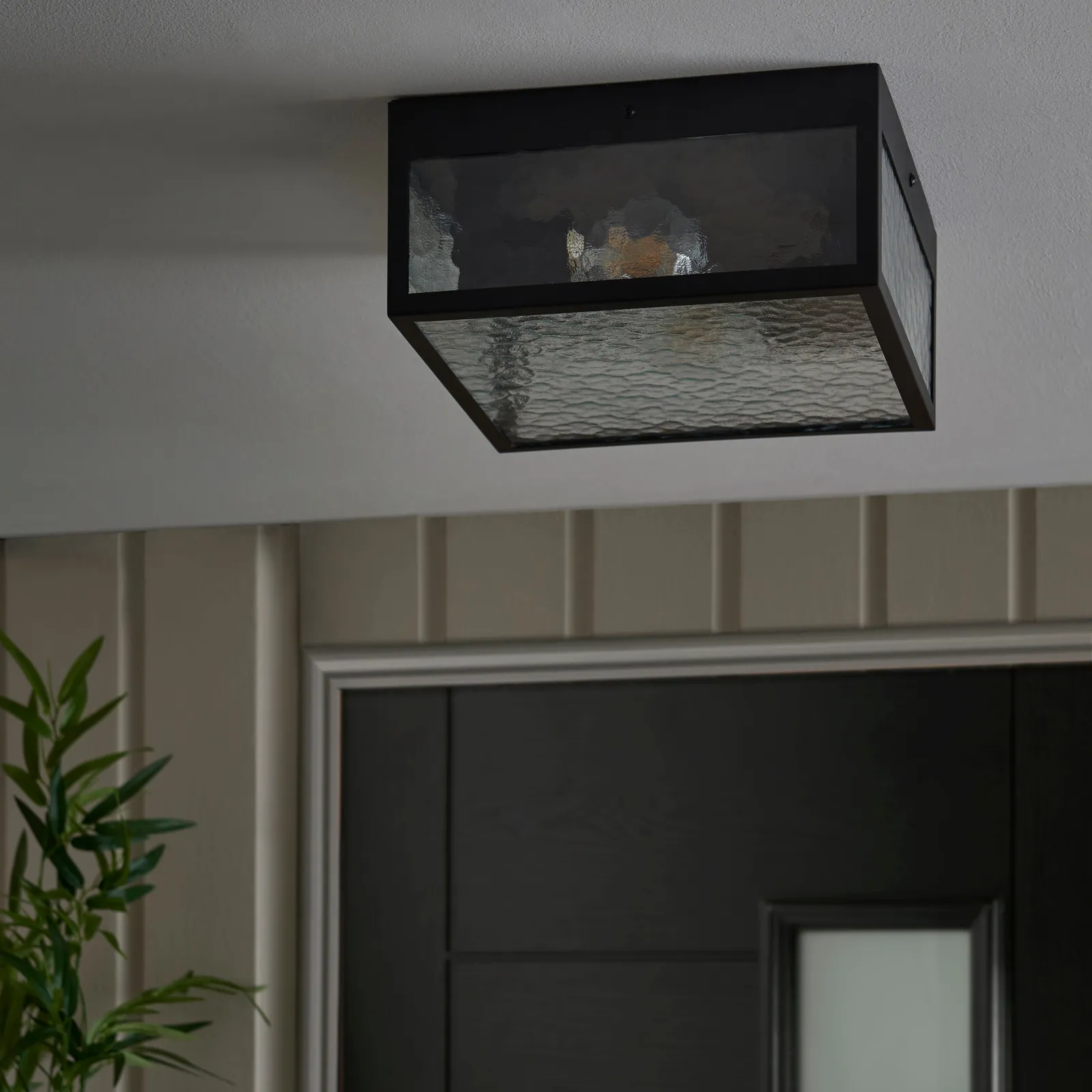 London Industrial Outdoor 2 Light Flush Porch Ceiling Light 2