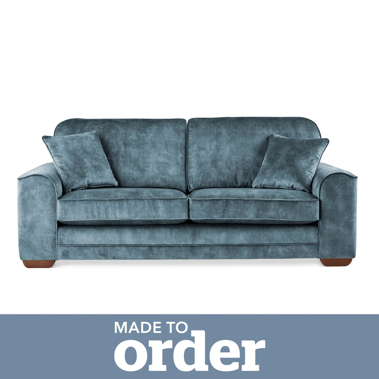 Morello 3 Seater Sofa Slub Velvet Slub Velvet Steel Blue