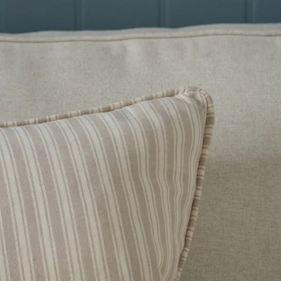 Ticking Stripe Piped Cotton Square Cushion Cover 2