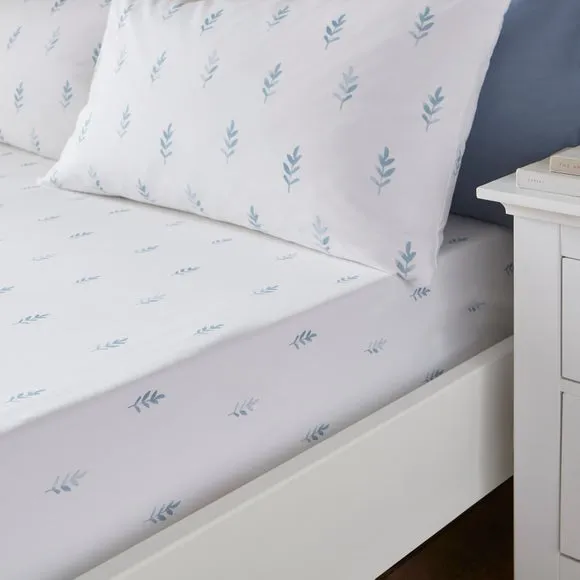 Harper Stem Floral 144 Thread Count Cotton Fitted Sheet