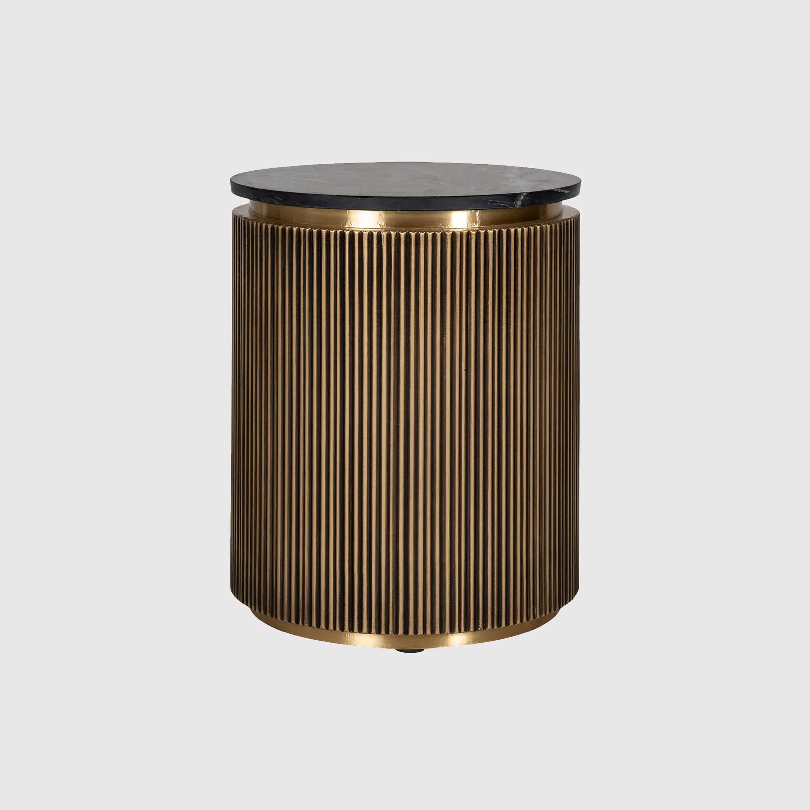 Cyrelle 50Cm End Table, Round, Gold Marble | Barker & Stonehouse 3