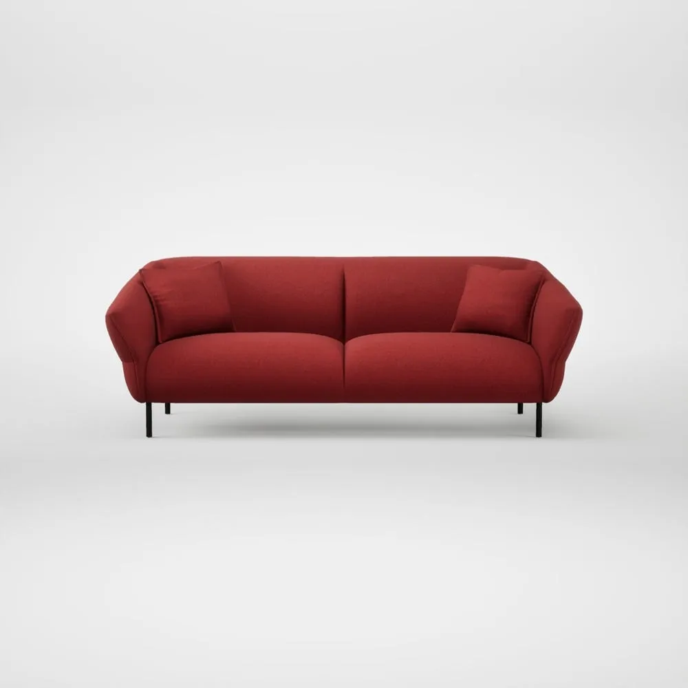 Heal's Alto 4 Seater Sofa Melton Wool Red Oxide Black Feet 2