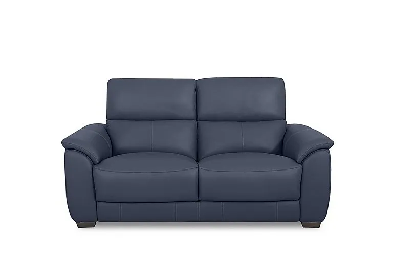Saffron Leather 2 Seater Sofa - BV Ocean Blue