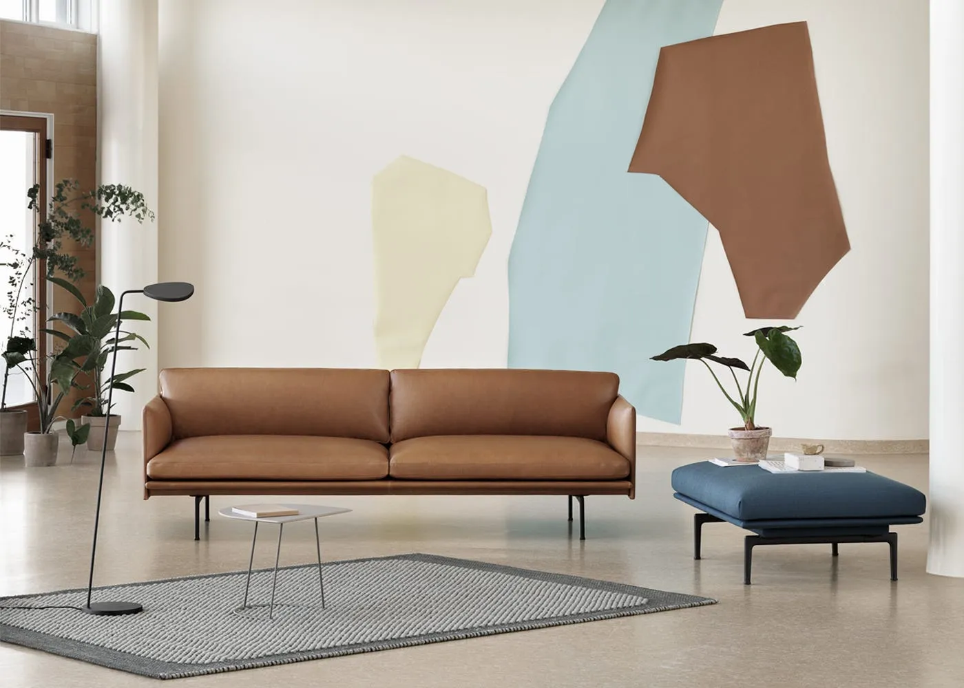 Muuto Outline Pouf Kvadrat Remix Fabric Dark Blue 773 2