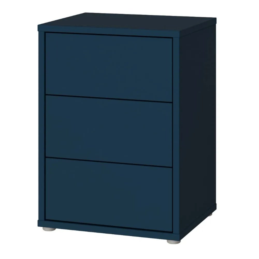 Furniture To Go Alice Springs Bedside Cabinet with 3 Drawers Push-Open in Navy 4