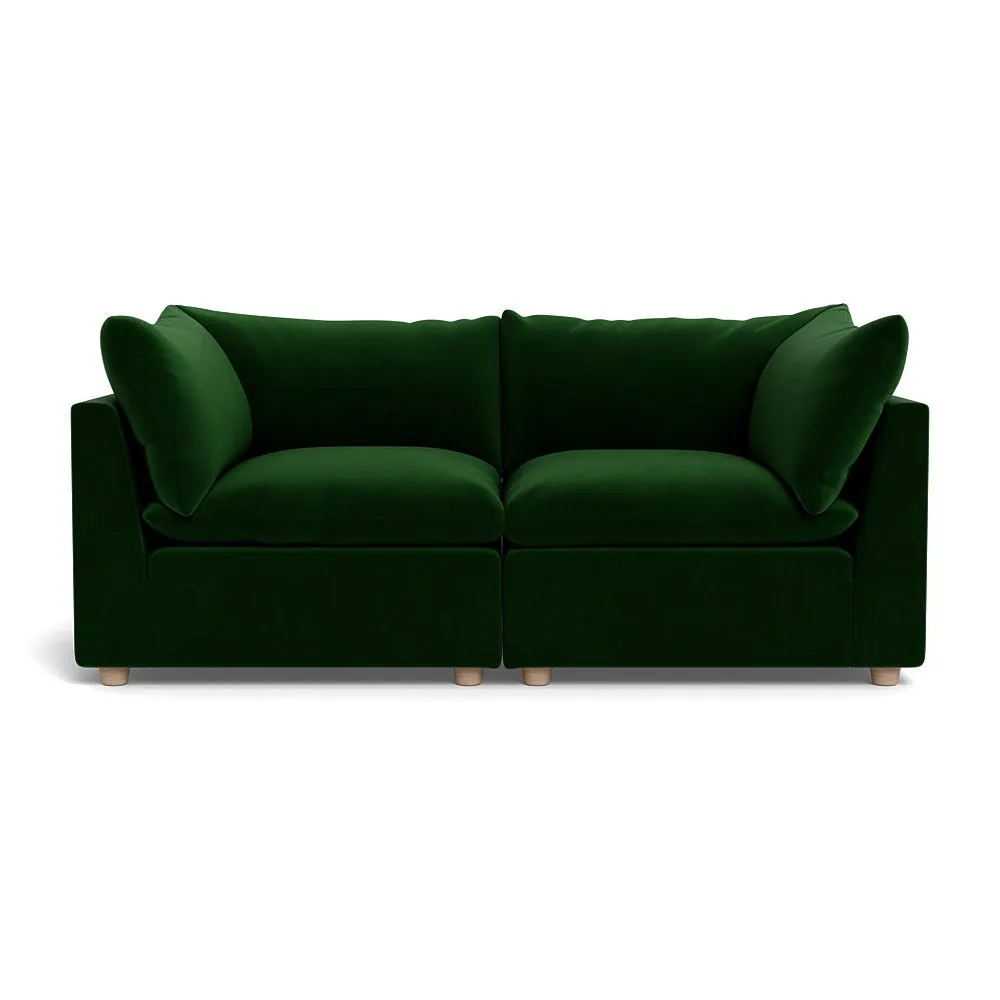 Heal's Astrid 3 Seater Sofa Smart Velvet Forest Natural Beech Feet 1