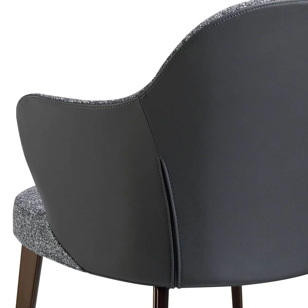 Angel Cerda Model Dark Grey Fabric & Leatherette Dining Chair 5