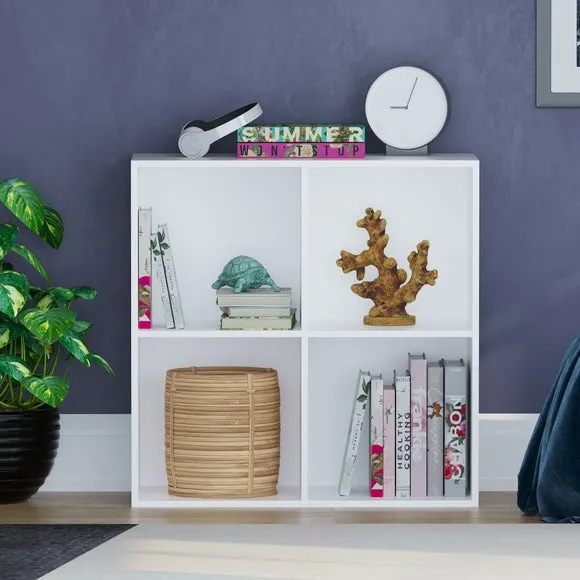Return - Vida Designs Durham 2x2 Cube Storage Unit, White 3