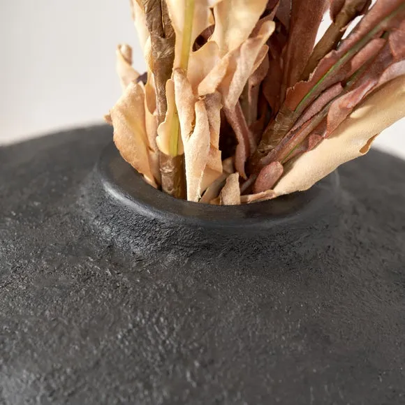 Tall Black Fibrestone Decorative Vase 4