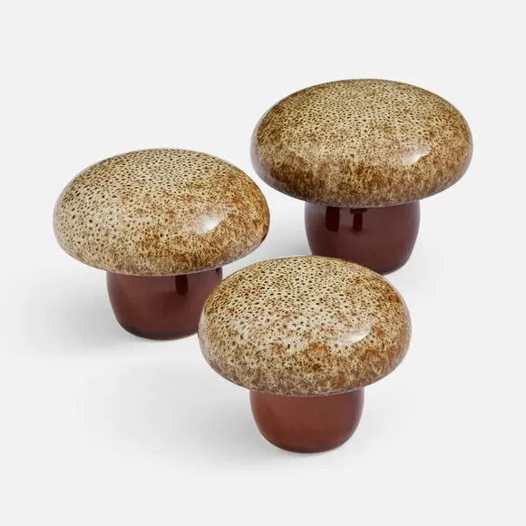 Set of 3 Mushroom Ceramic Ornaments 3