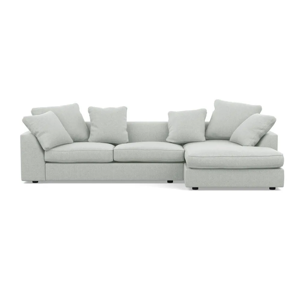 Heal's Cumulus Right Hand Facing Corner Sofa Melton Wool Limestone Black Feet 1