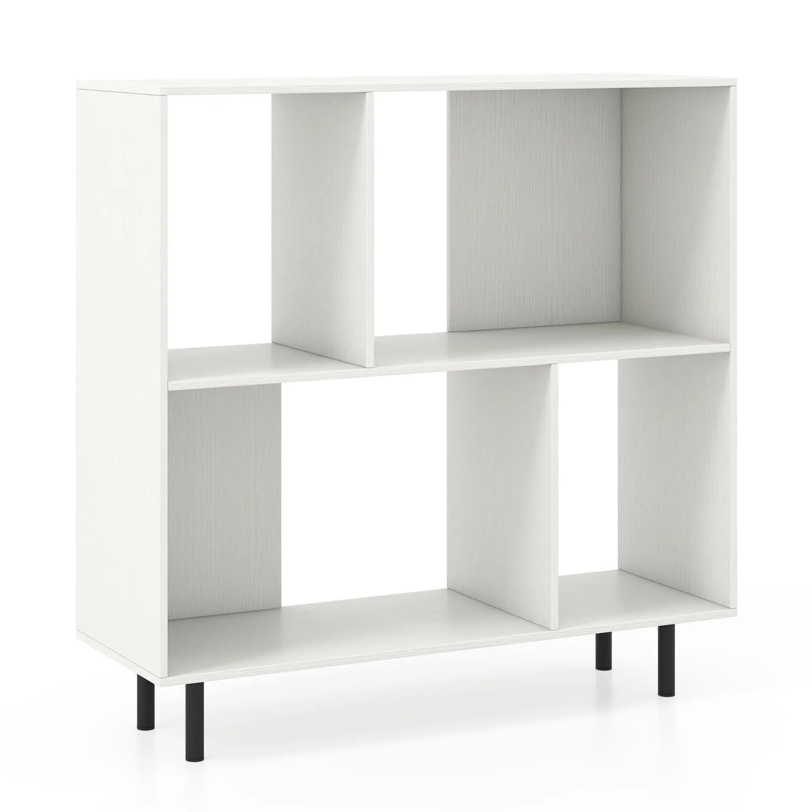 Costway Open Shelf Bookcase Modern Minimalist Cube Bookshelf in White