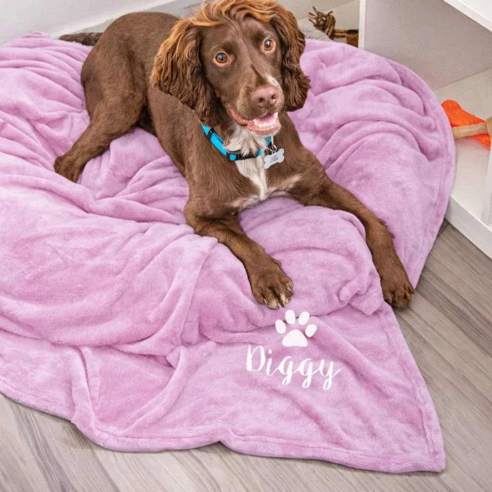 Duncan Stewart Personalised Dog Blanket Throw in Light Pink