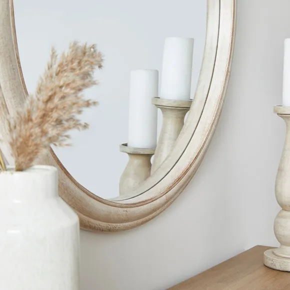 Churchgate Painted Oak Effect Round Wall Mirror 4