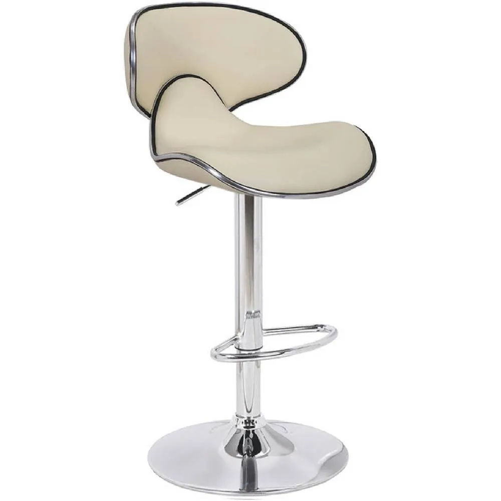 netfurniture Planet Cream Kitchen Breakfast Bar Stool Padded Height Adjustable 2