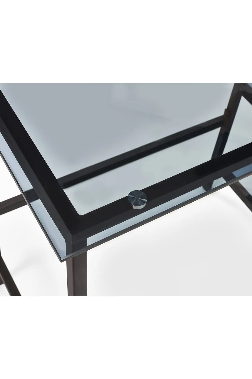 Julian Bowen Chicago Glass Top Desk with Shelves in Black 5