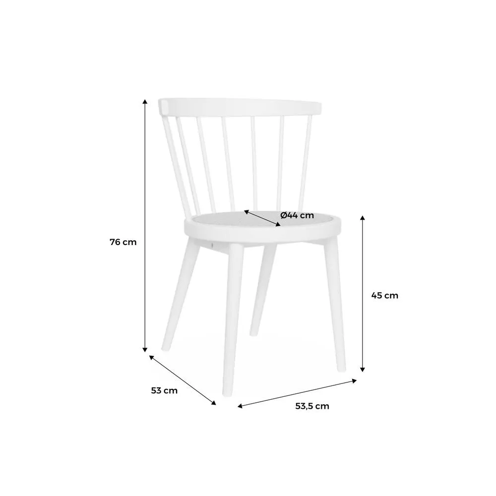 sweeek Pair Of Wood & Cane Dining Chairs in Light Brown 5