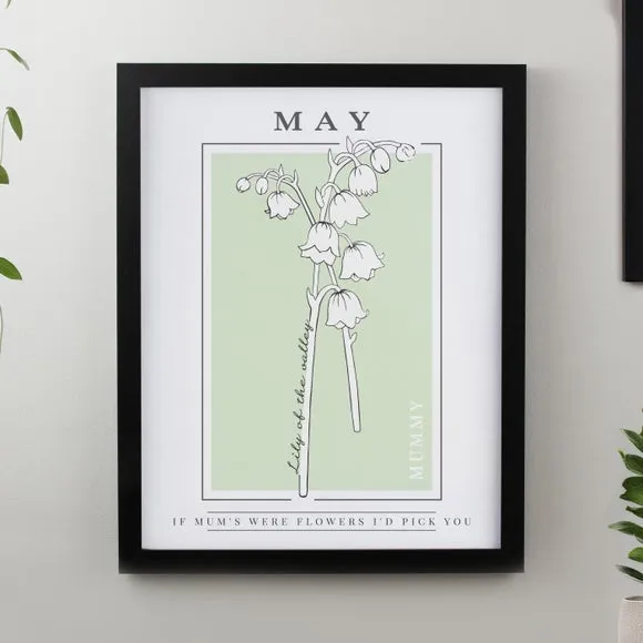 Personalised Birth Flower Poster Frame 5