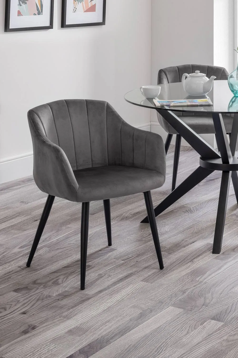 Julian Bowen Hobart Upholstered Dining Chair (Set of 2) in Grey