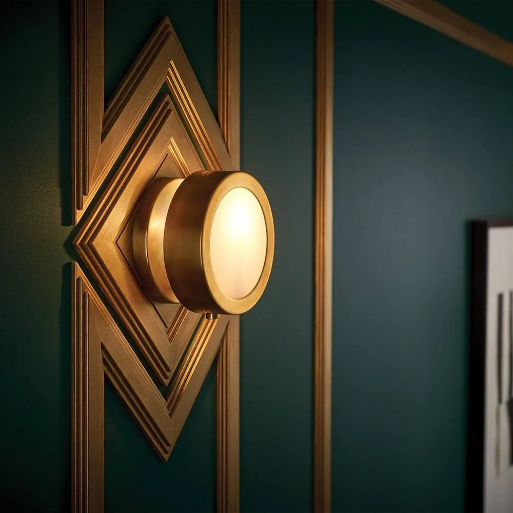 Netlighting Mercer Small Wall Light Heritage Brass in Gold 5