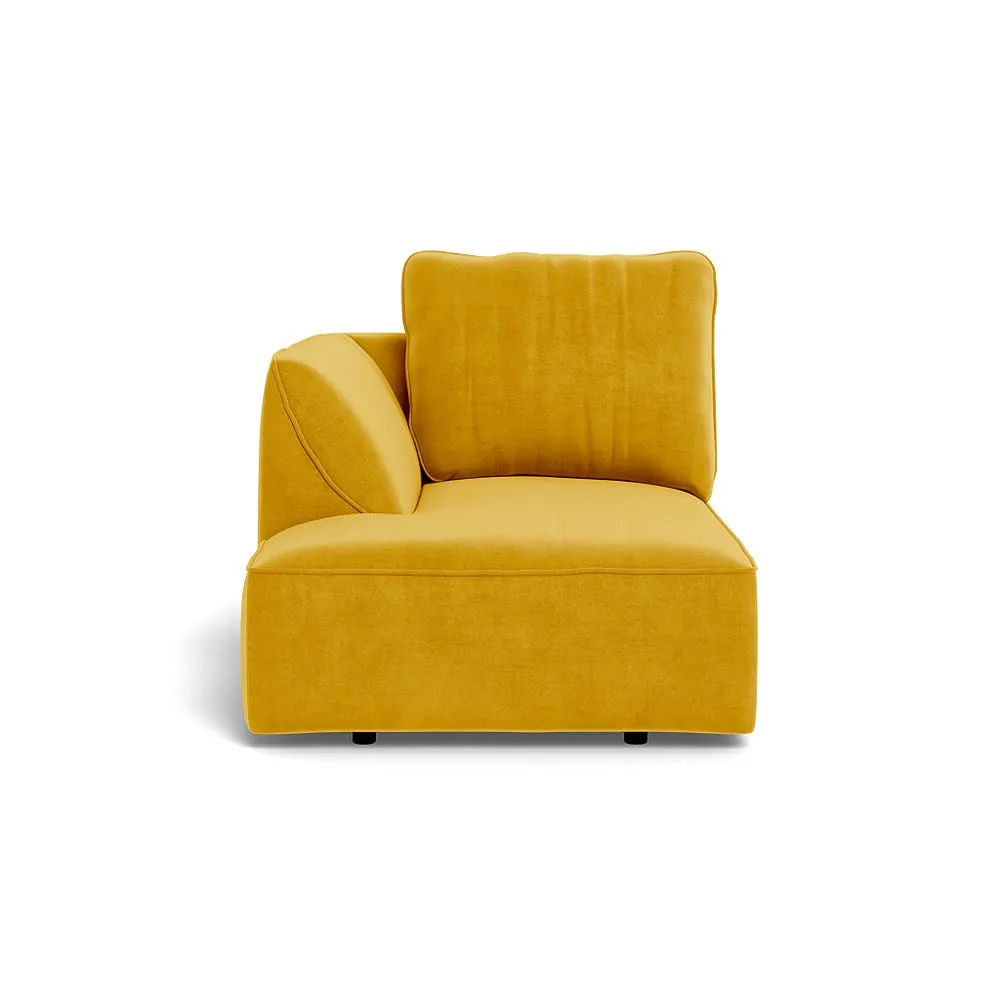 Heal's Morven Left Hand Facing Chaise Unit Smart Luxe Velvet Canary 1