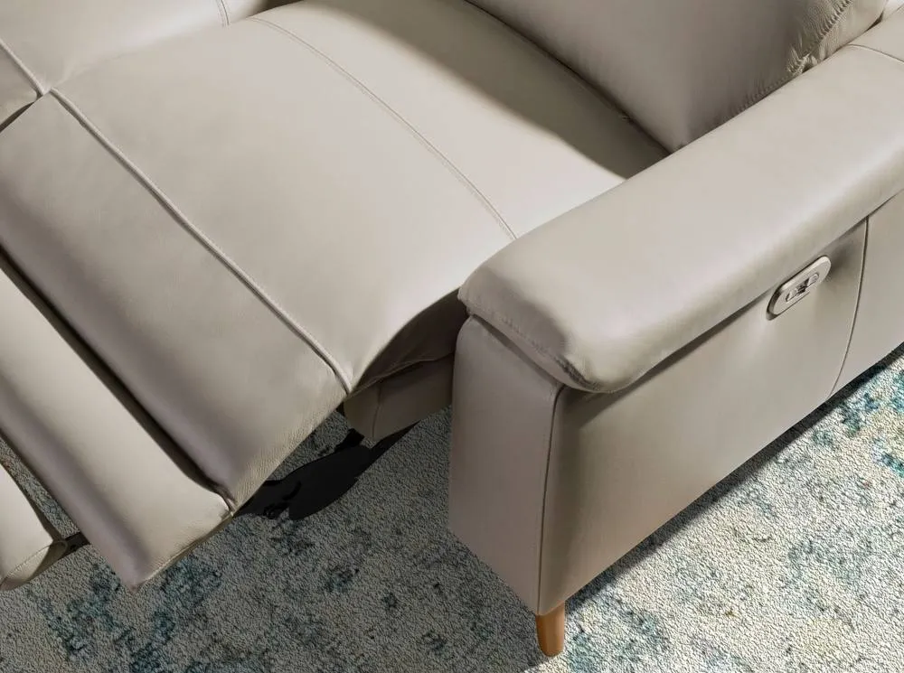 Angel Cerda 2-Seater Relax Sofa Taupe Grey Cowhide Leather 5