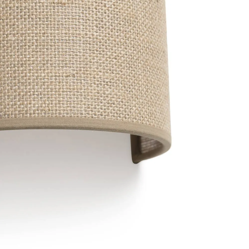Netlighting Otton Round Jute Up Down Wall Lamp Vertical 2 Light in Beige 2