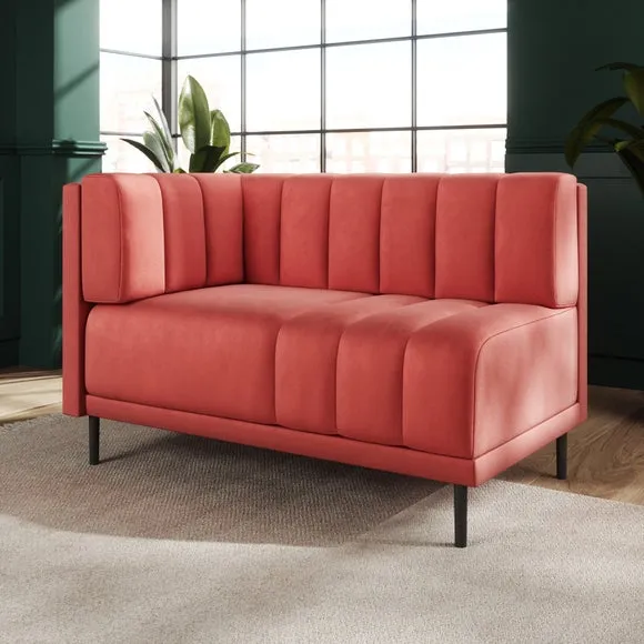 Amali Corner Dining Bench, Matte Plush Velvet 2