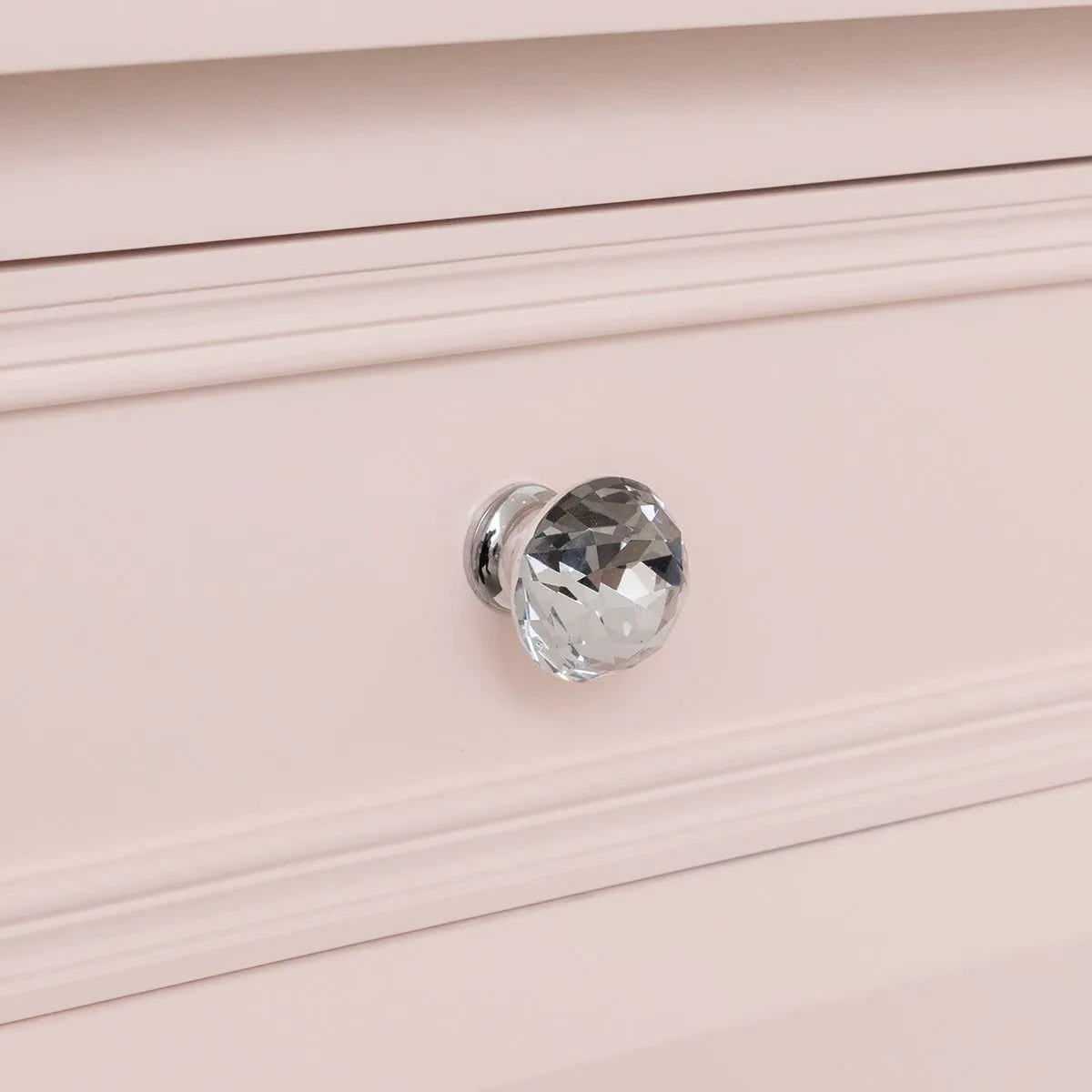 Melody Maison Pink Dressing Table, Mirror, Stool Set - Sophia Pink Range in Pale Pink 6