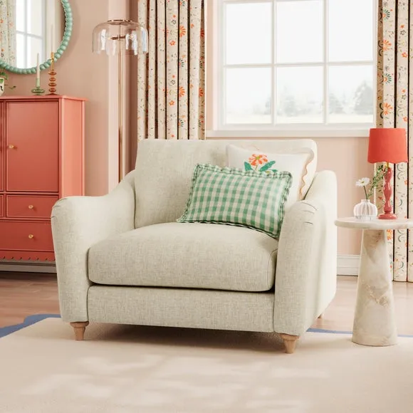 Hattie Slub Faux Linen Snuggle Sofa 1