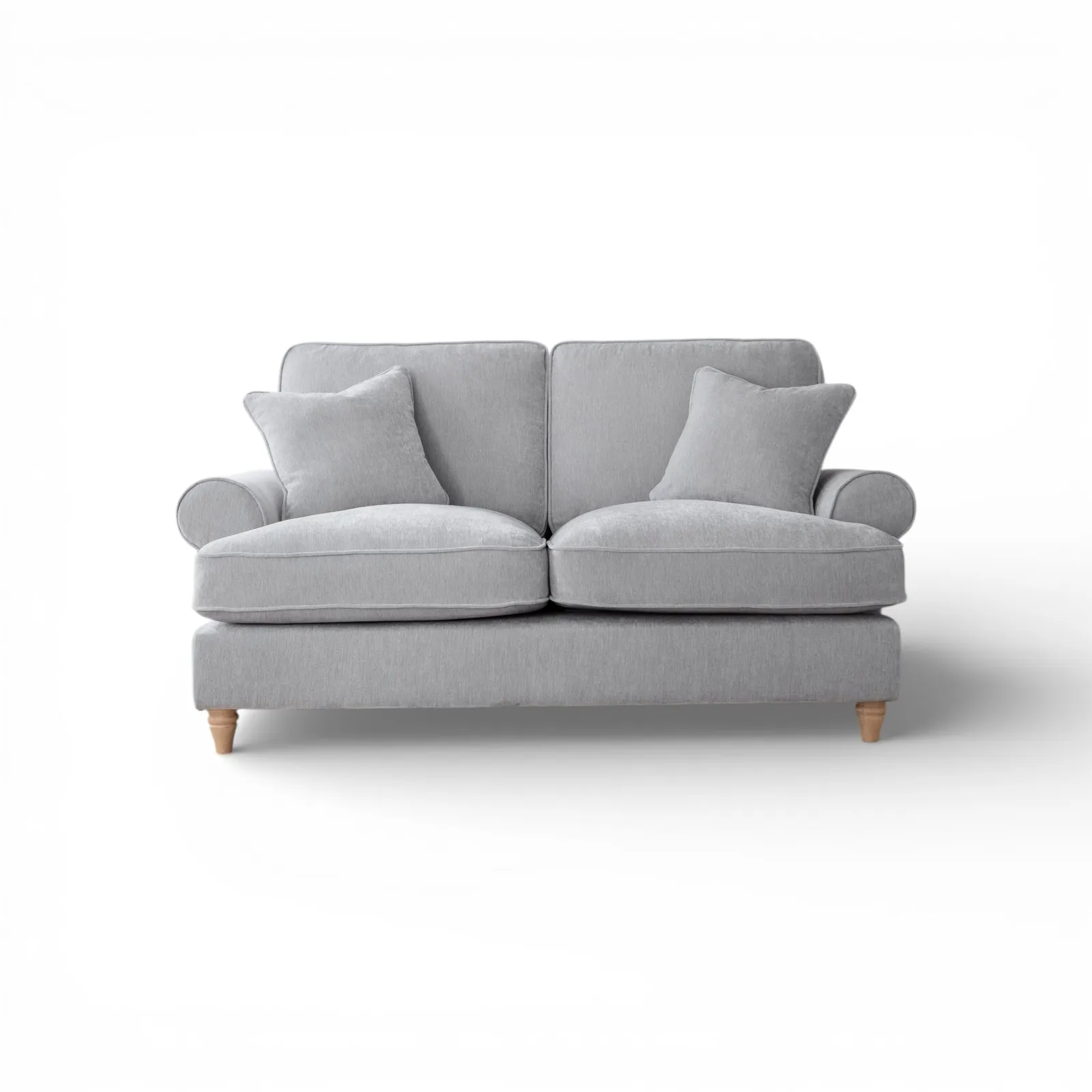 The Great Sofa Company Ezra 2 Seater Textured Velvet Sofa - Scroll Arm in Light Grey 2