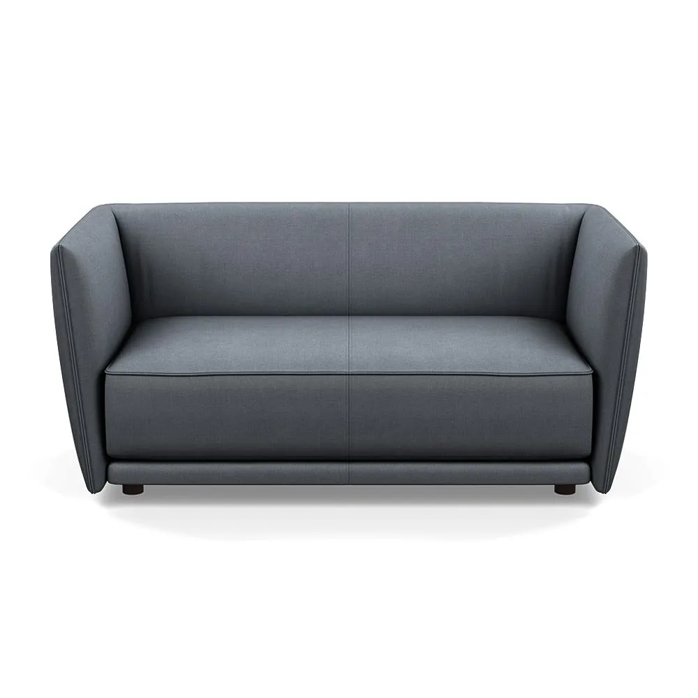 Heal's Valley 2 Seater Sofa Siena Cotton Shale Grey Walnut Stain Feet