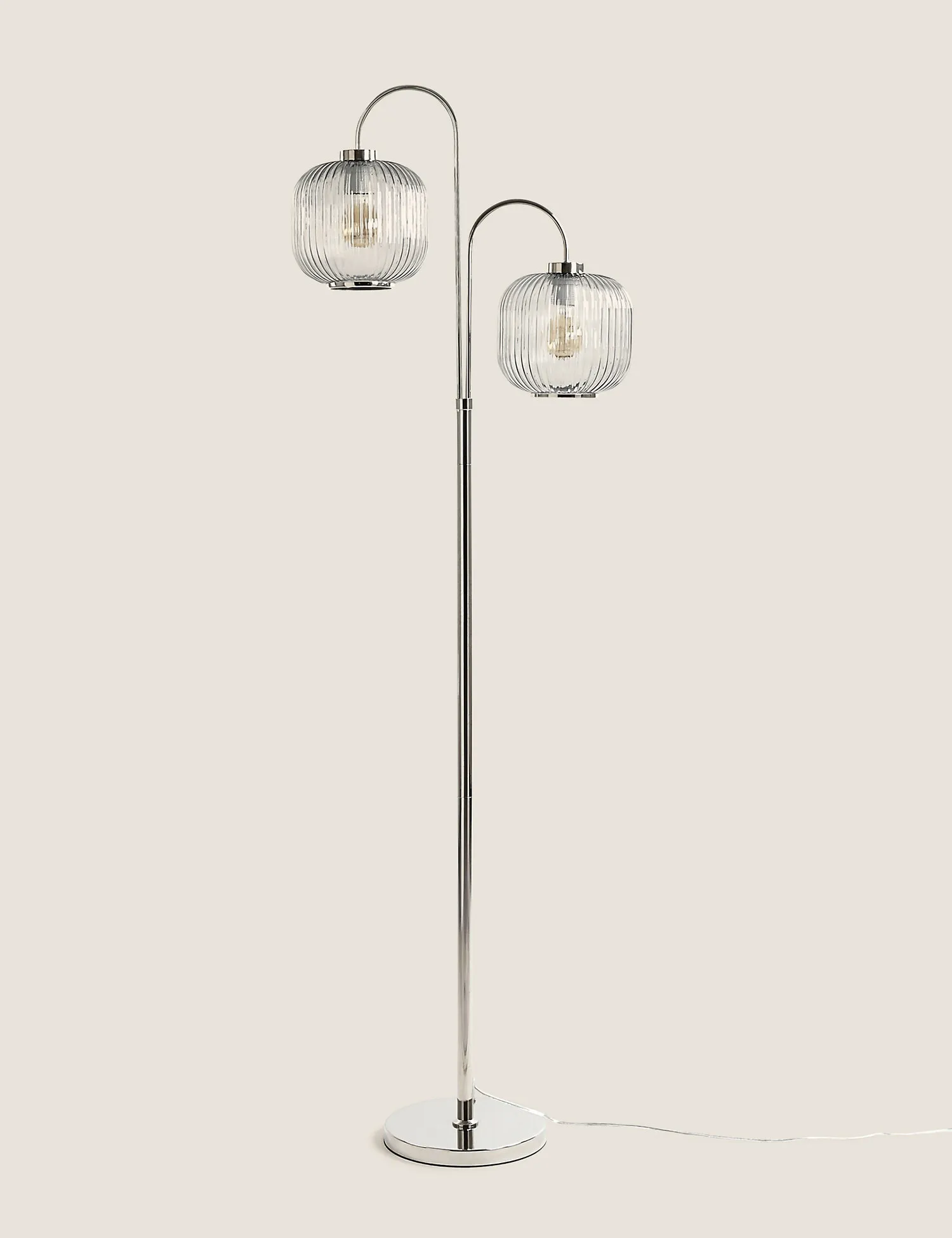 M&S Amelia Ridged Floor Lamp Clear