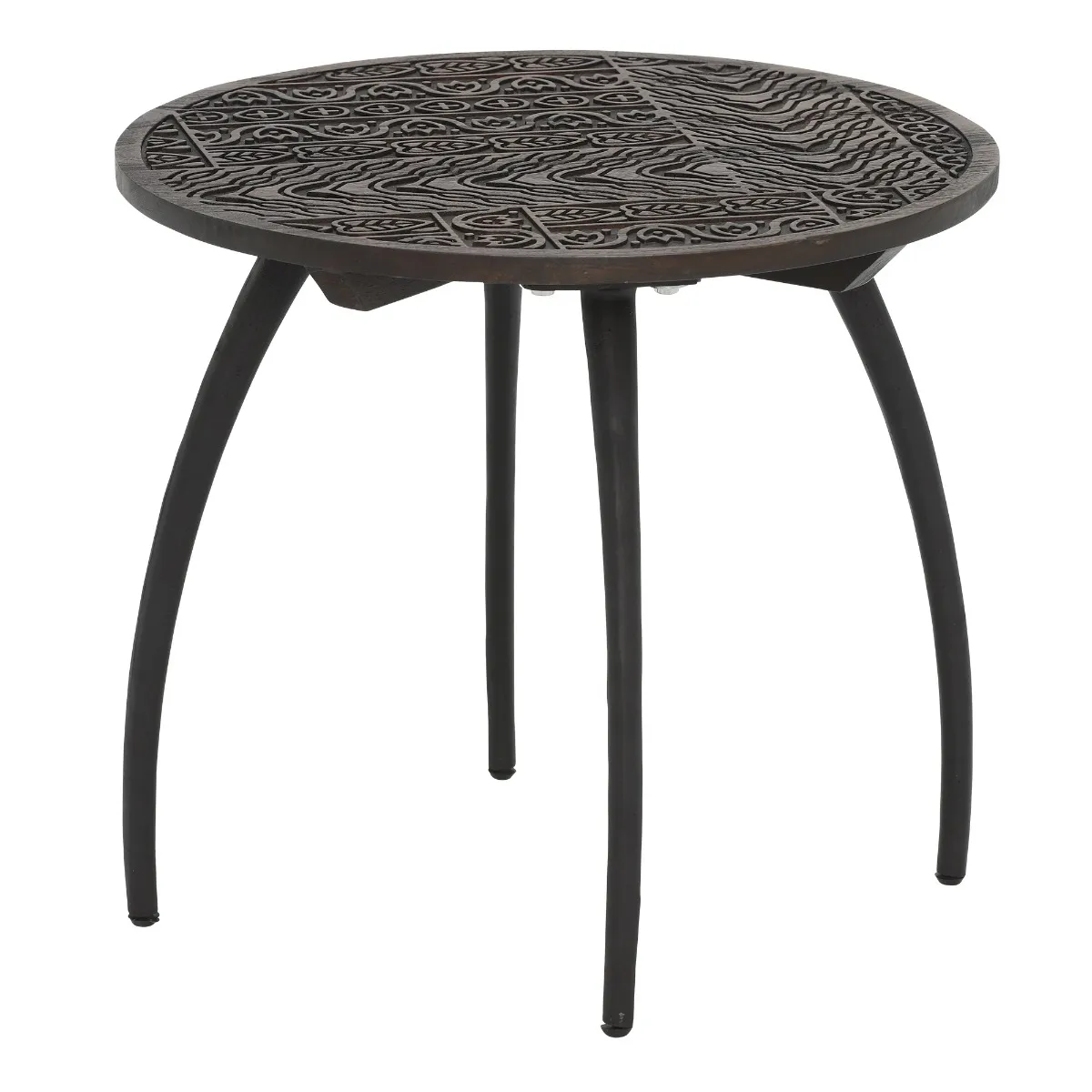 Inca Mango Wood Side Table in Ebony Finish