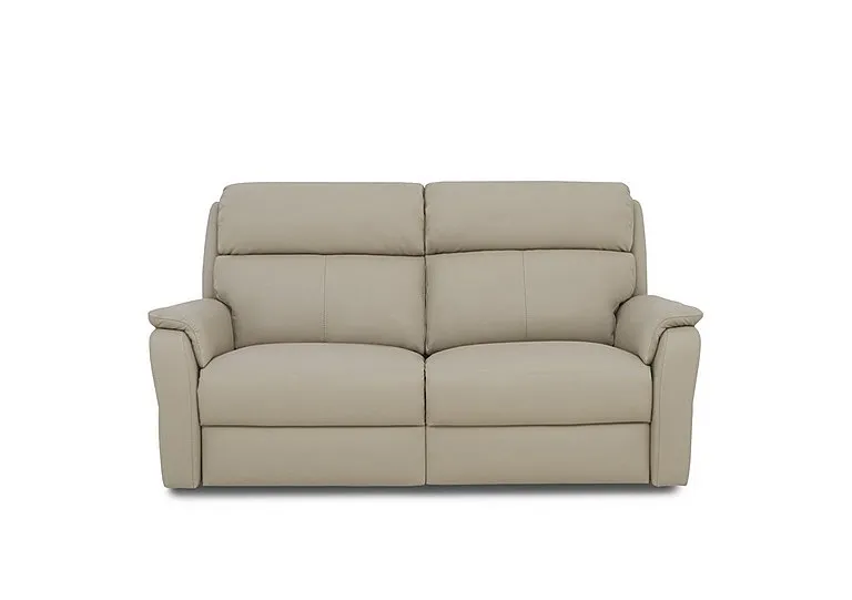Vito Leather 2 Seater Recliner Sofa with Headrests and Power Lumbar - Torello Fango