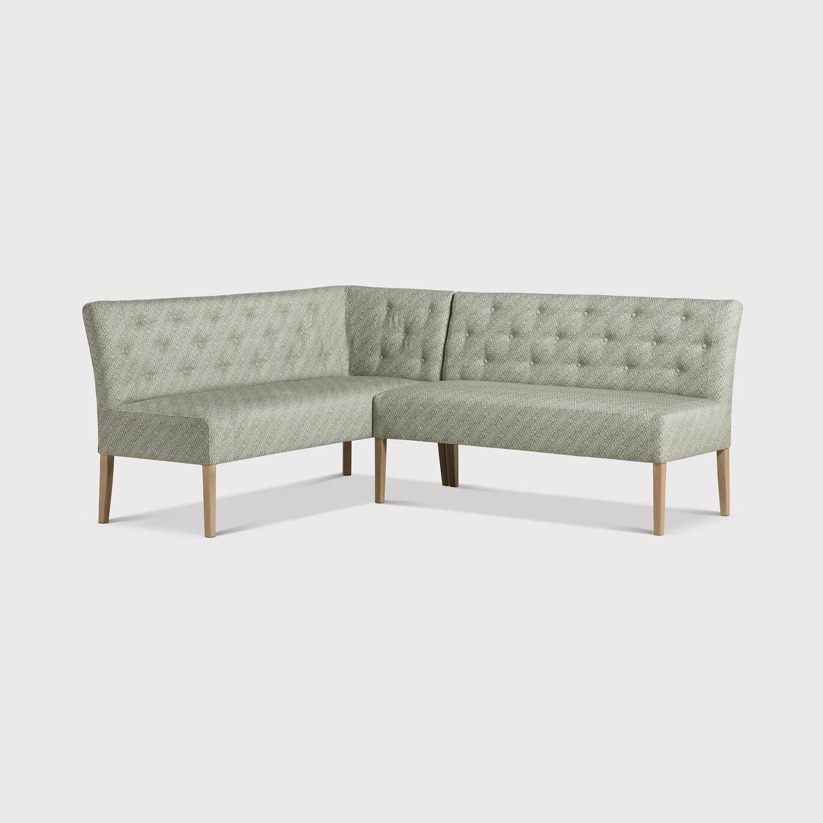Medina Corner Bench Left, Green Fabric | Barker & Stonehouse