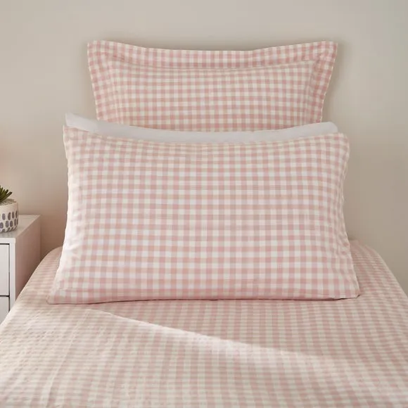 Portloe Woven Gingham 100% Cotton Duvet Cover & Pillowcase Set 2