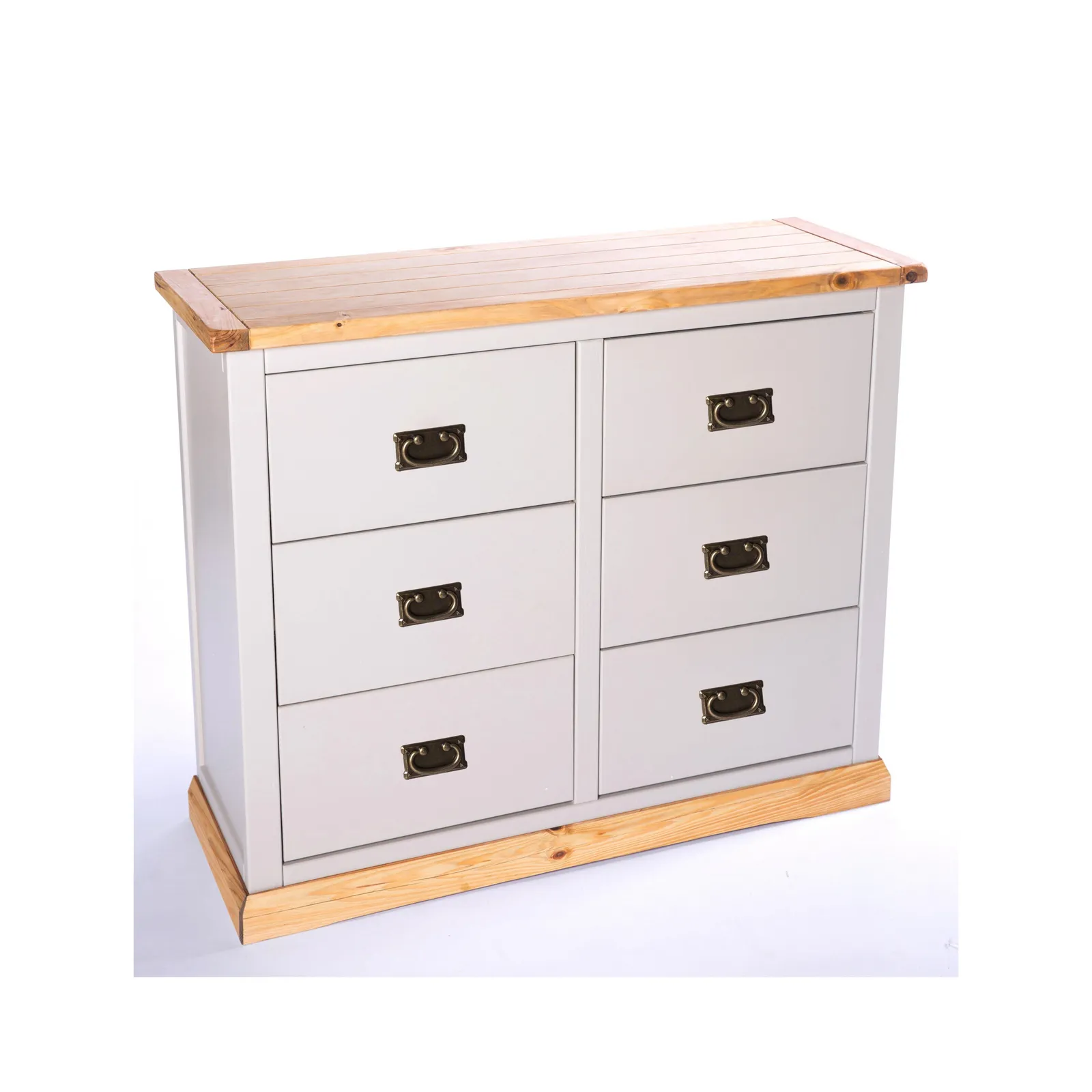 Cabinet Bits Bomporto 6 Drawer Chest of Drawers Bras Drop Handle in Light Grey 3