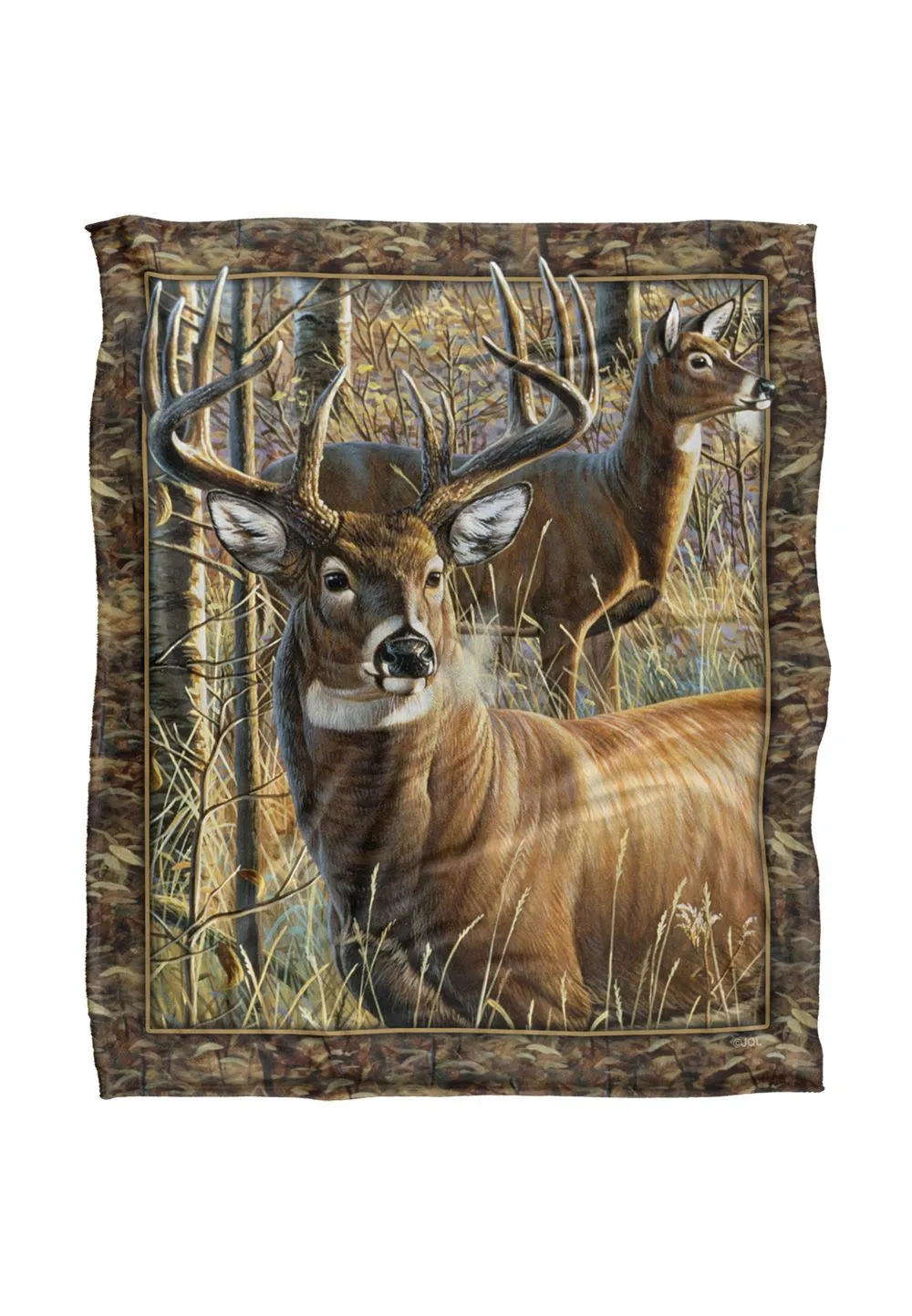 JQ Licensing Cf-Jp Deer Hunting Challenge Silky Touch Super Soft Throw Blanket 152 X 127 cm in White