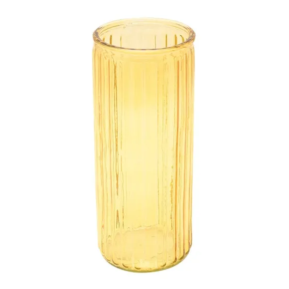 Hestia Cylindrical Ribbed Glass Vase 3