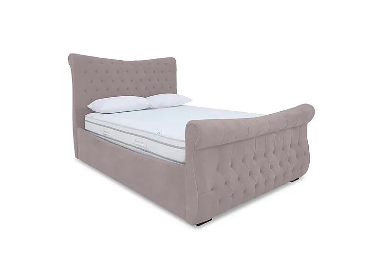 Lance Right Hand Side Opening Ottoman Bed Frame - King Size - Plush Lilac