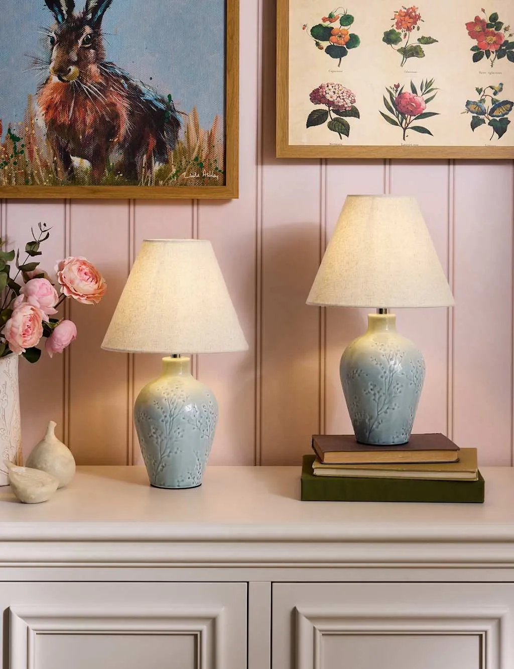 Laura Ashley Pussywillow Table Lamp Blue