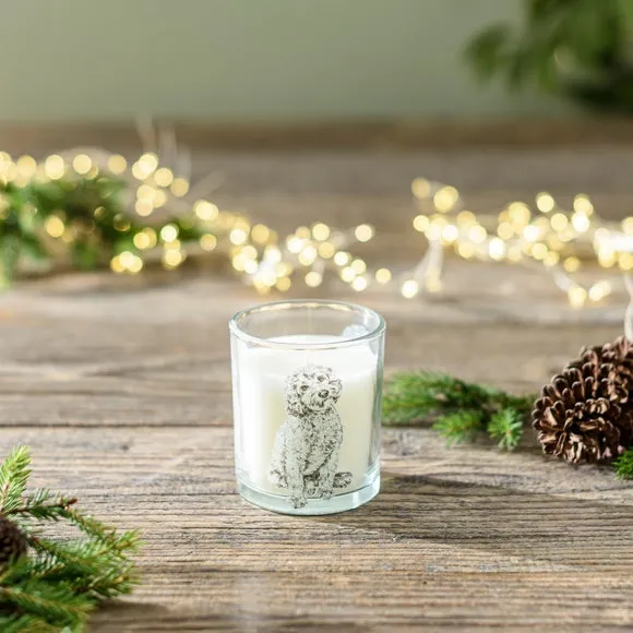 Cockapoo Dog Linen Candle 3
