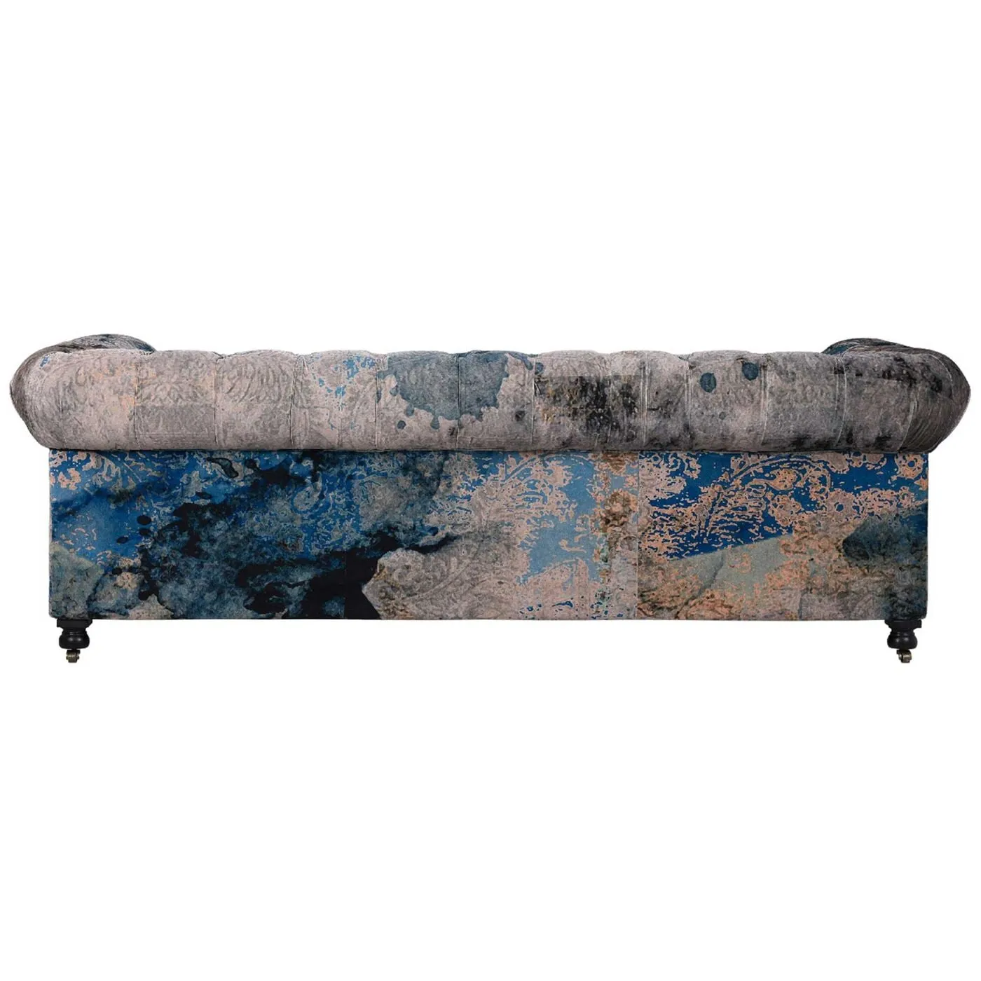 Timothy Oulton Serpentine Chesterfield Sofa 3 Seater, Blue Fabric | Barker & Stonehouse 4