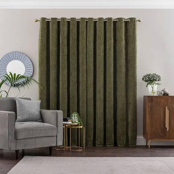 Chenille Ultra Blackout Eyelet Curtains 4