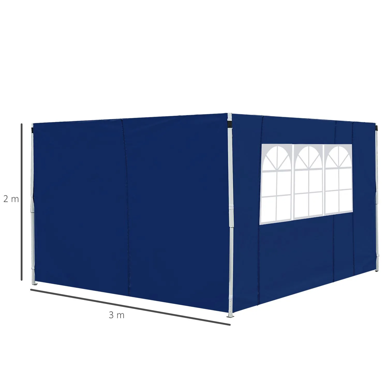 OUTSUNNY Gazebo Replacement Exchangeable Side Wall Panels w/ Window in Blue 3