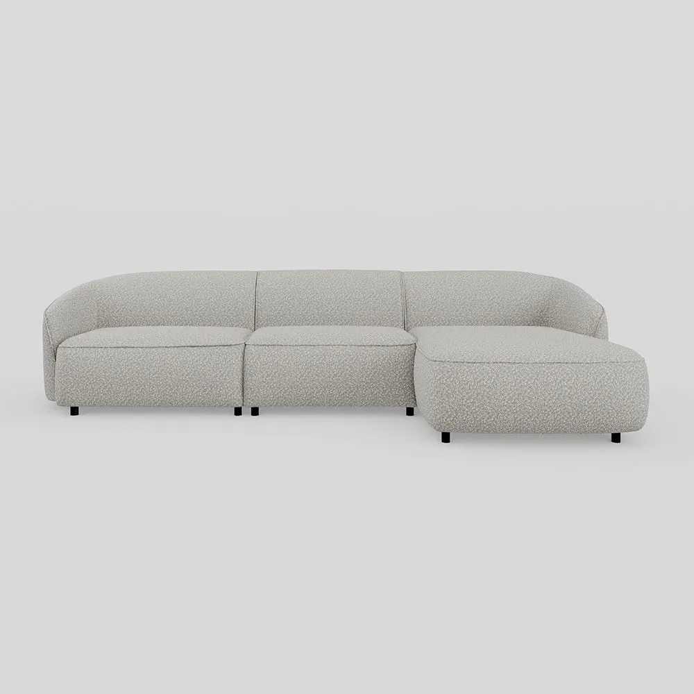 Heal's Aurelie Large Chaise Sofa RHF Chunky Boucle Ecru