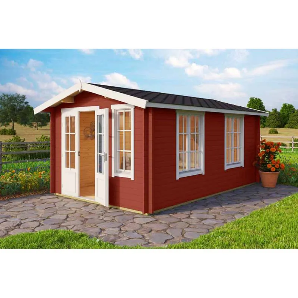 Lasita Maja Ltd Alexandra-Log Cabin, Garden Room, Home Office - L535xW347.6xH245.1 cm in Light Brown 5