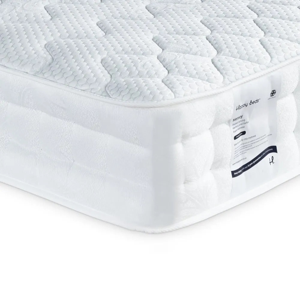 Mersey - King Size - 1000 Pocket Spring Memory Foam and Reflex Foam Mattress - Fabric - 5ft
