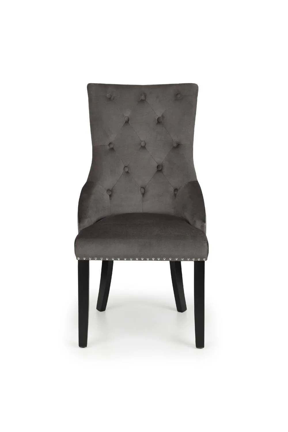 Julian Bowen Veneto Button Back Upholstered Knocker Back Dining Chair (Set of 2) in Grey 5